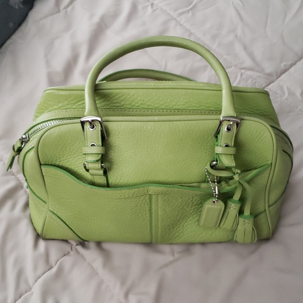 Coach lime leather satchel